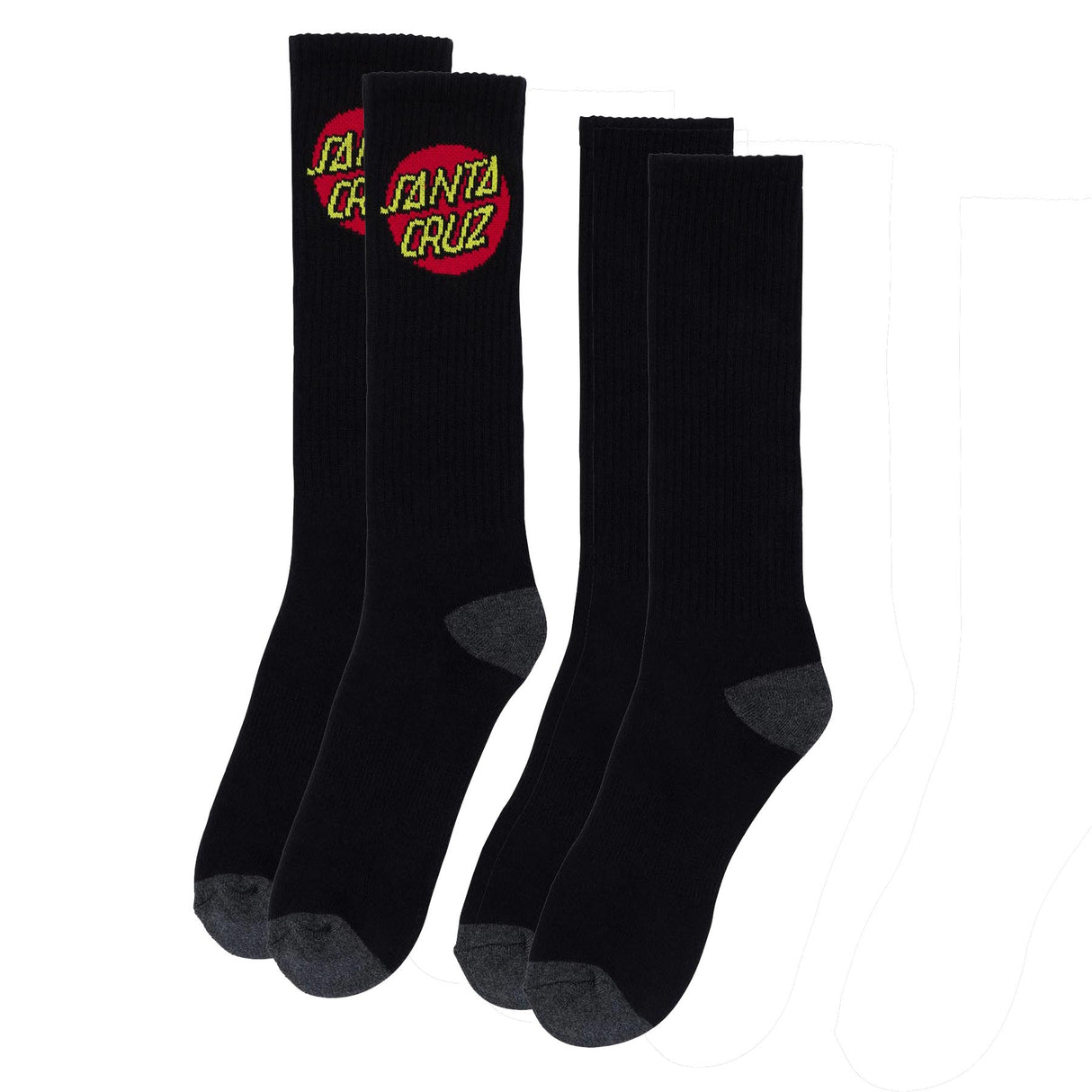 Santa Cruz Cruz Crew 2 Pack Black Socks