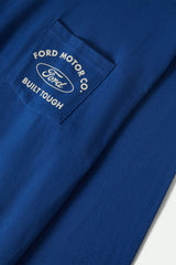 Brixton Ford Built Tough Ford Blue Long Sleeve L/s Shirt