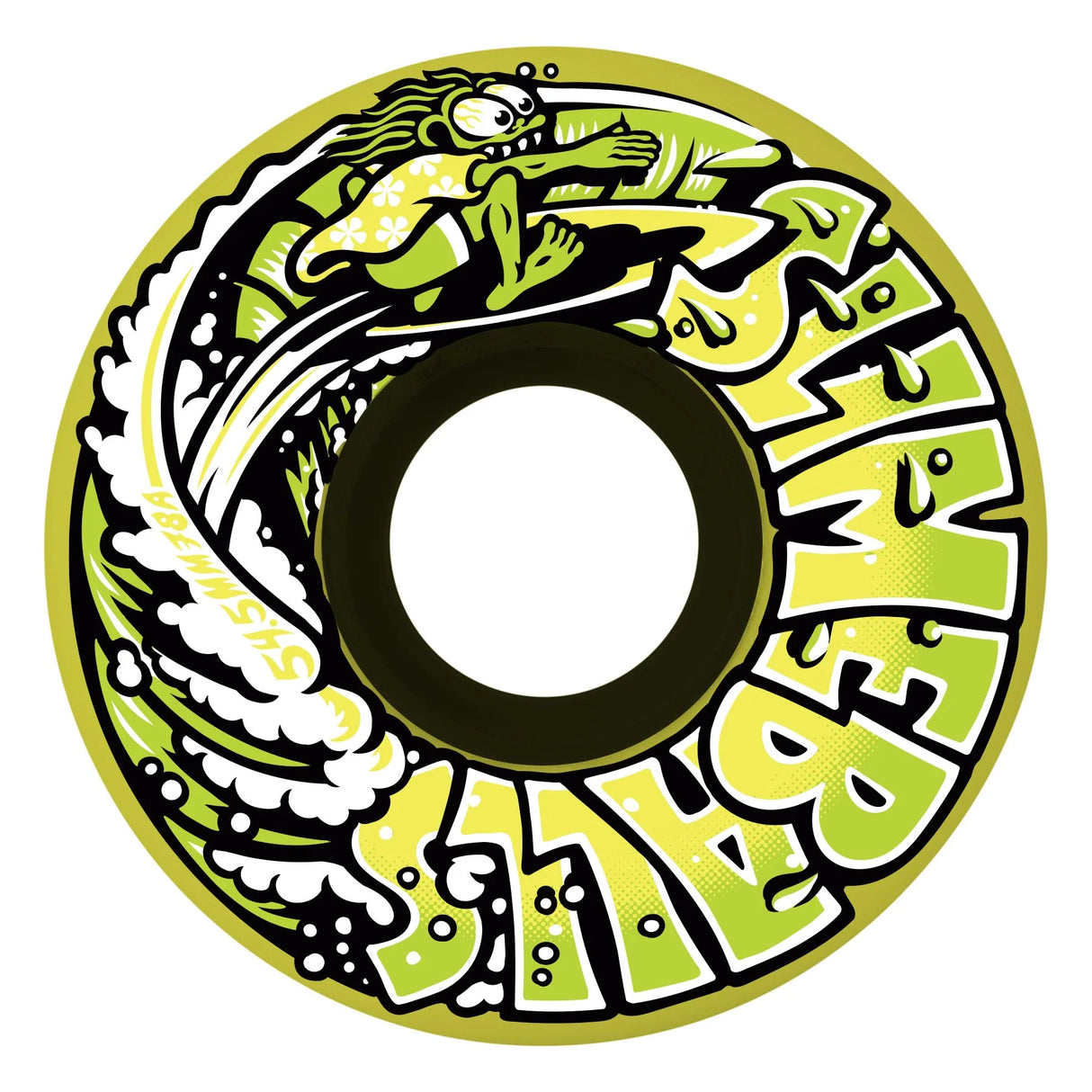 Slime Balls Slime Surfer Mini OG Smile Yellow 78a 54.5mm Cruiser Skateboard Wheels