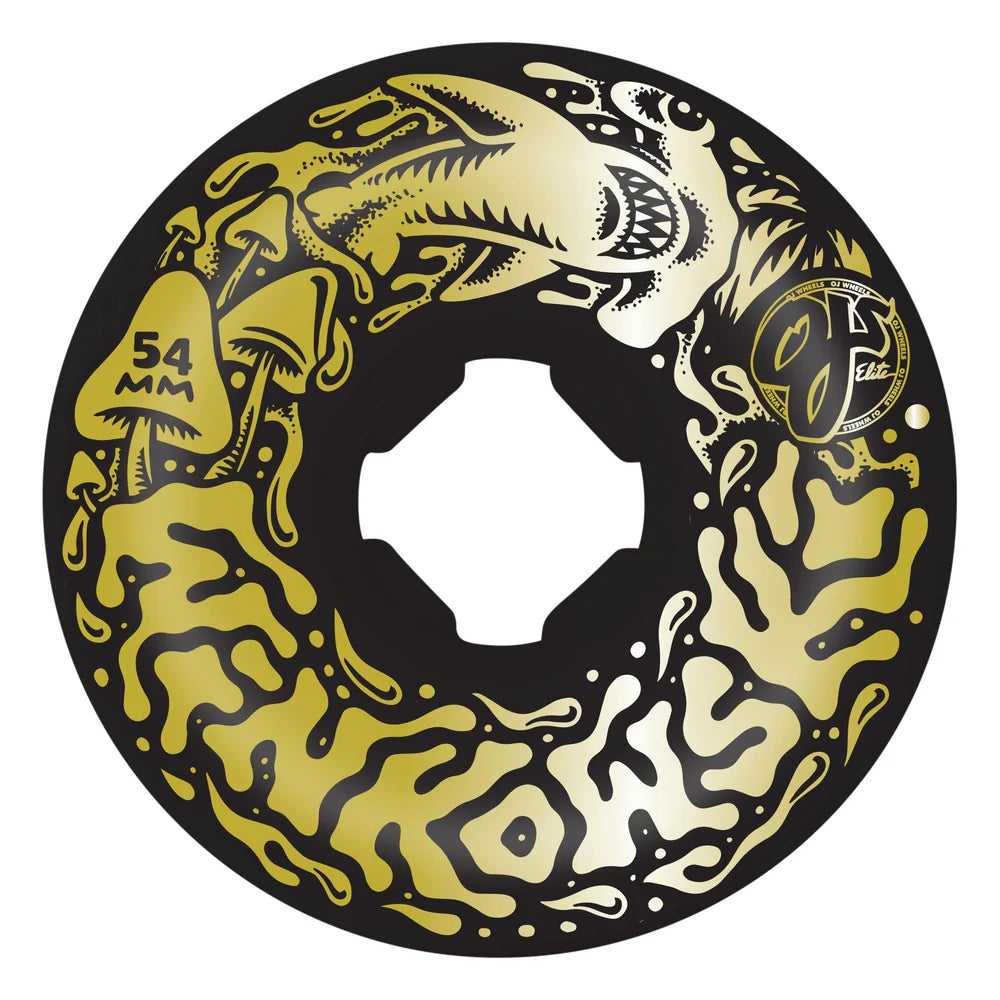 OJ Erick Winkowski Gold Dope Planet Elite Black Hardline 95a 54mm Skateboard Wheels