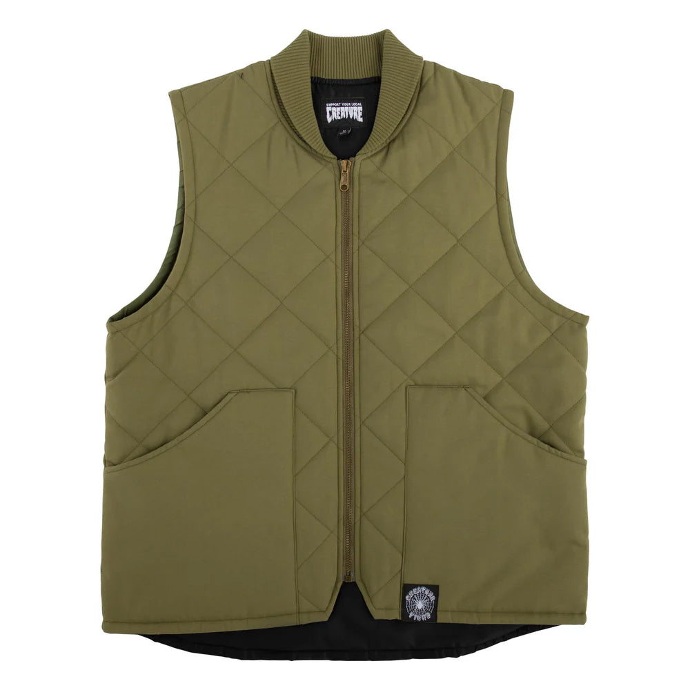 Creature Support Stone Green Quilt Work Vest