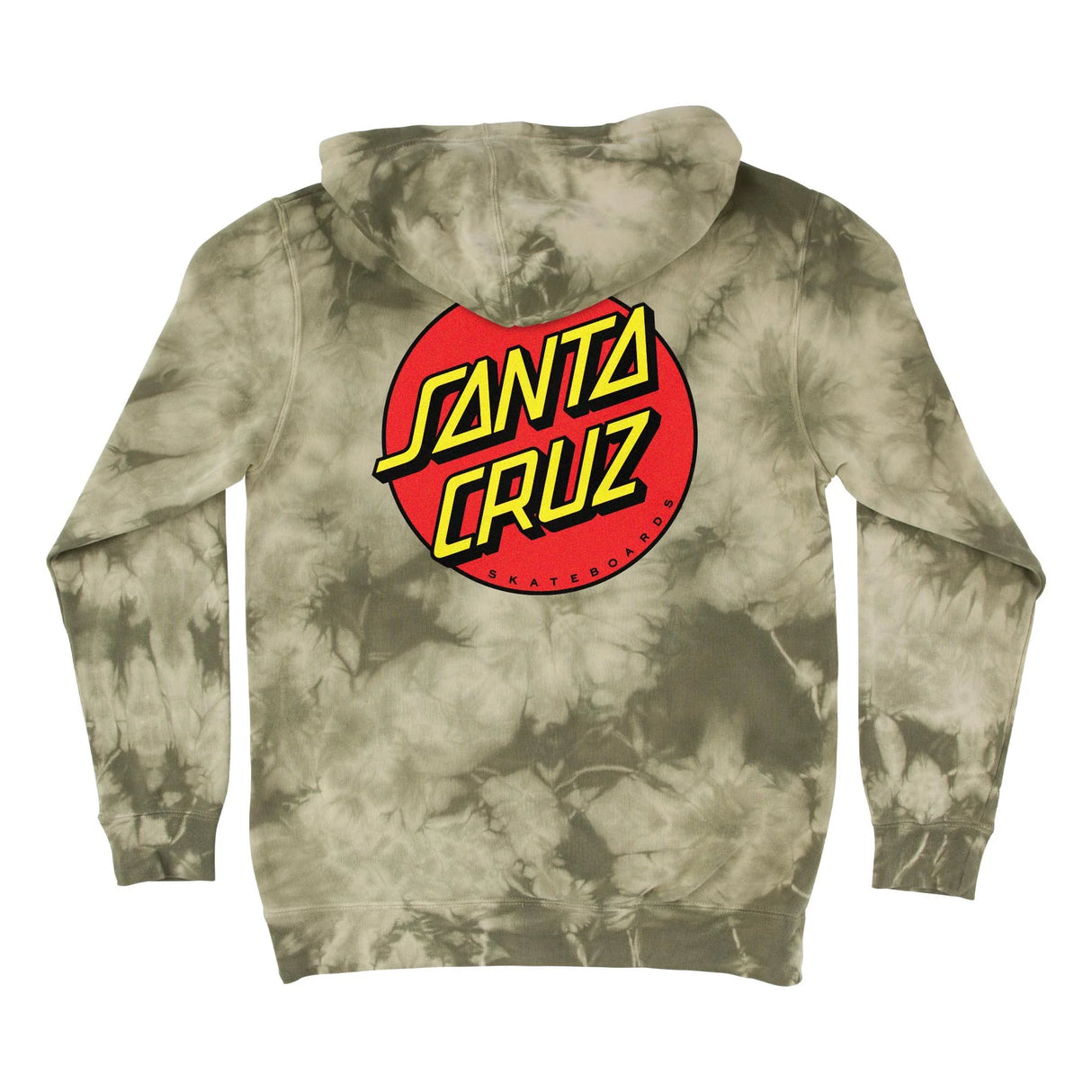 Santa Cruz Classic Dot Olive Tie Dye Pullover Hooded Heavyweight Sweatshirt