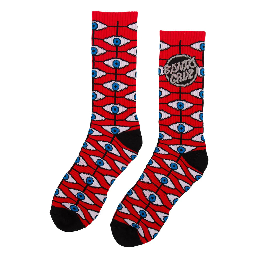 Santa Cruz Salba Eyes Red/Black Crew Socks