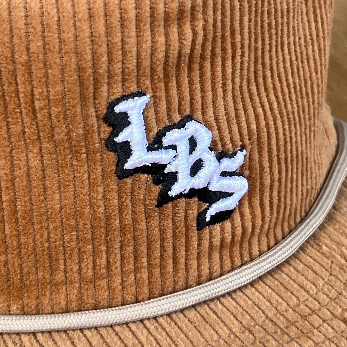 Long Beach Skate LBS Long Side Corduroy Rope Brown Snapback Hat