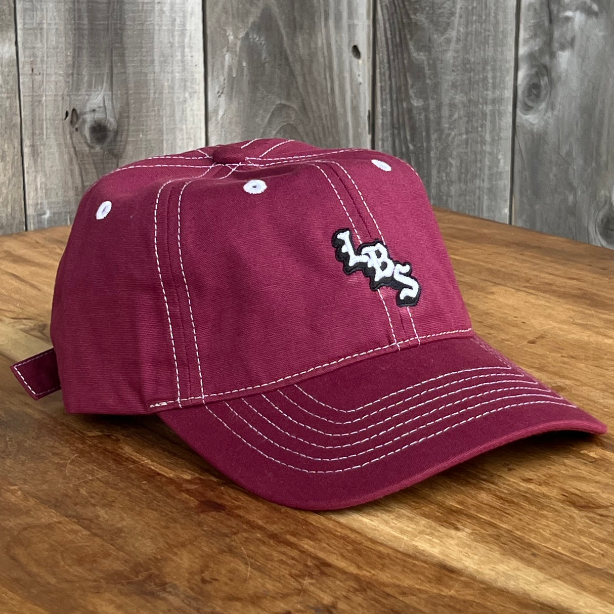 Long Beach Skate LBS Long Side Contrast Stitch Red Strapback Hat