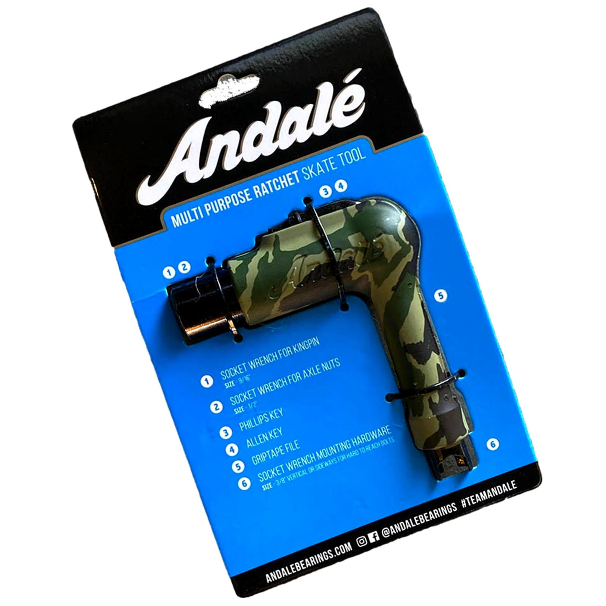 Andale Multi Purpose Camo Ratchet Skate Tool