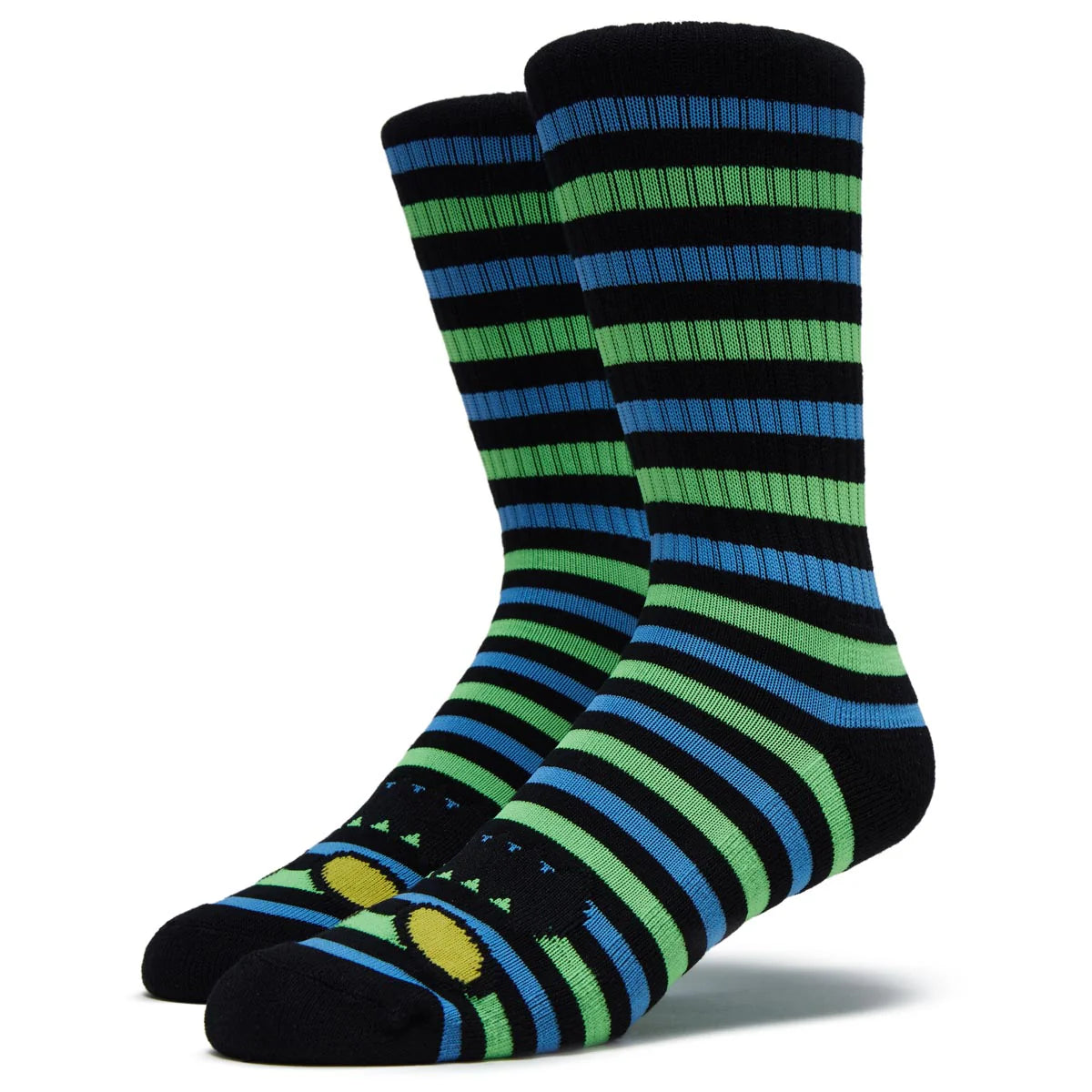 Toy Machine Monster Face Mini Stripes Green Socks