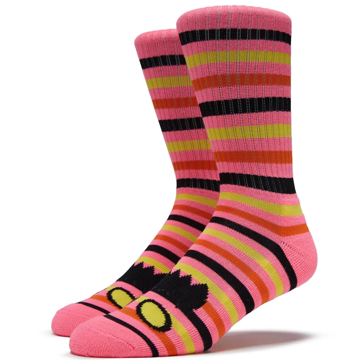 Toy Machine Monster Face Mini Stripes Pink Socks