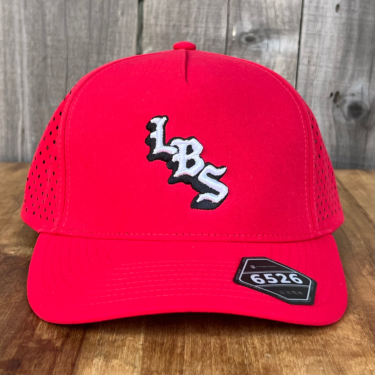 Long Beach Skate LBS Long Side Performance Water Repellent Red Snapback Hat