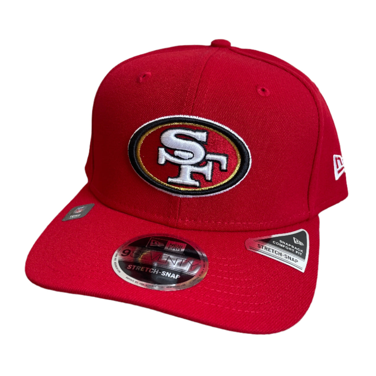 New Era San Francisco 49ers White Outline 9Seventy Stretch Snapback Hat