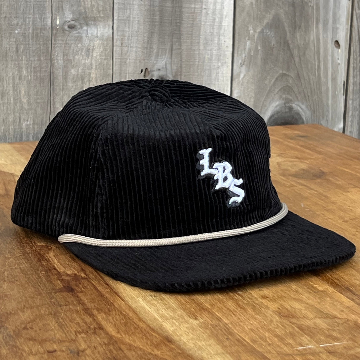Long Beach Skate LBS Long Side Corduroy Rope Black Snapback Hat