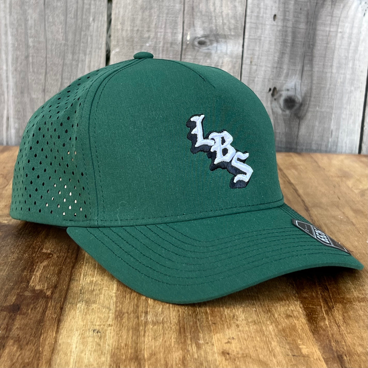 Long Beach Skate LBS Long Side Performance Water Repellent Dark Green Snapback Hat