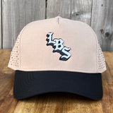 Long Beach Skate LBS Long Side Performance Water Repellent Khaki Black Snapback Hat
