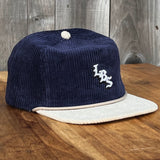 Long Beach Skate LBS Long Side Corduroy Rope Navy Beige Snapback Hat