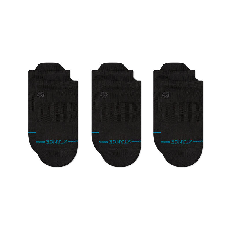 Stance Icon Low Tab 3 Pack Black Black Socks