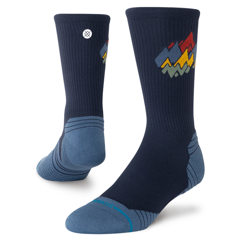 Stance Peaks Ribbed Light Crew Navy Socks