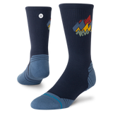 Stance Peaks Ribbed Light Crew Navy Socks