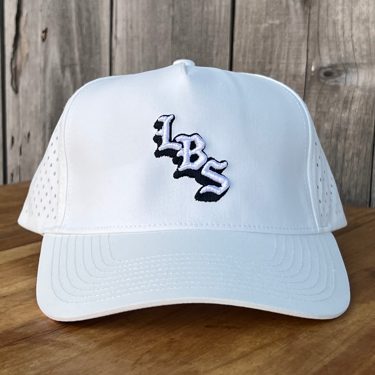 Long Beach Skate LBS Long Side Performance Water Repellent Extra Large White Snapback Hat