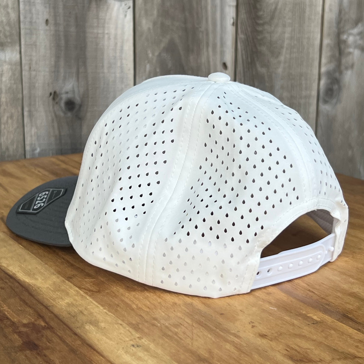 Long Beach Skate LBS Long Side Performance Water Repellent White Charcoal Snapback Hat