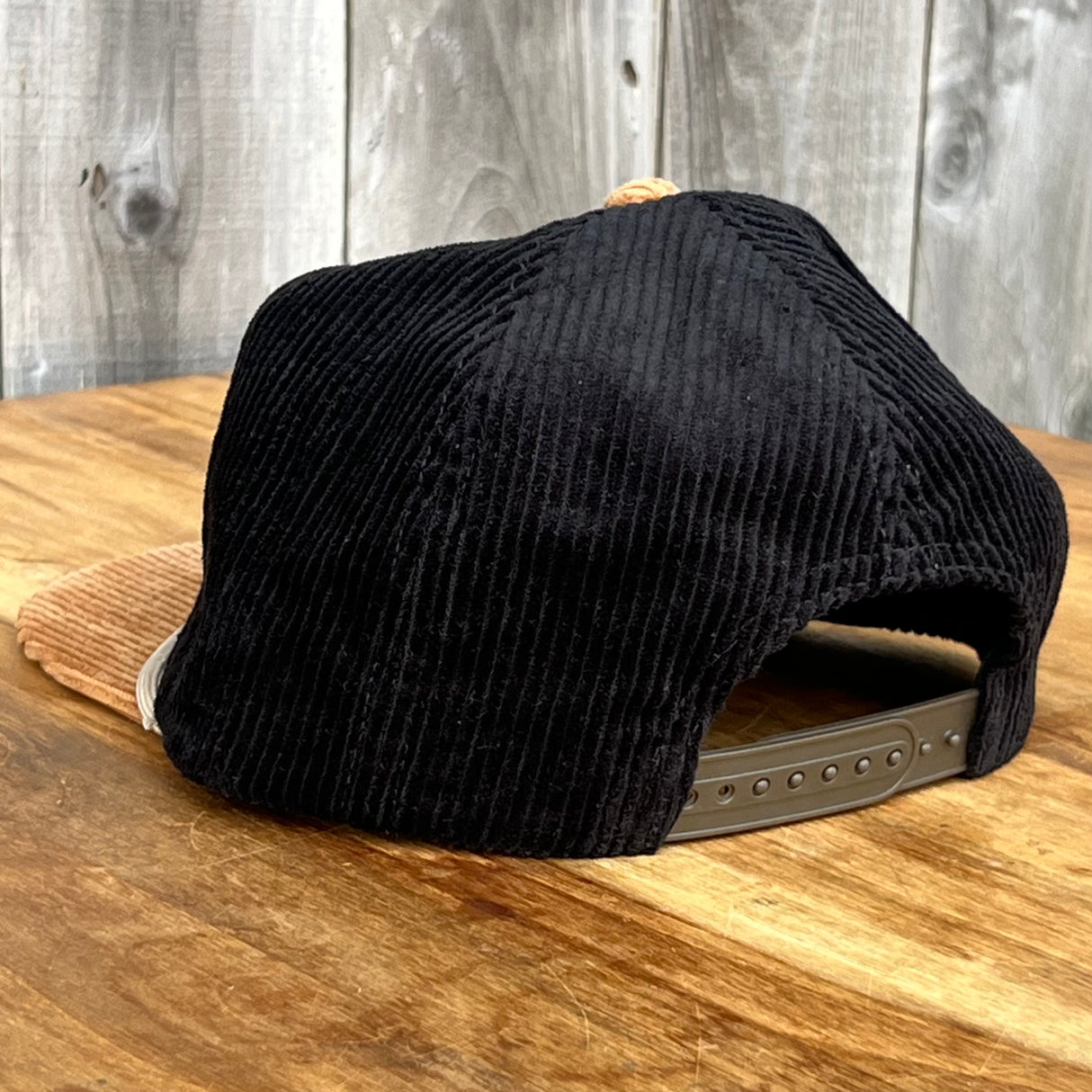 Long Beach Skate LBS Long Side Corduroy Rope Black Brown Snapback Hat