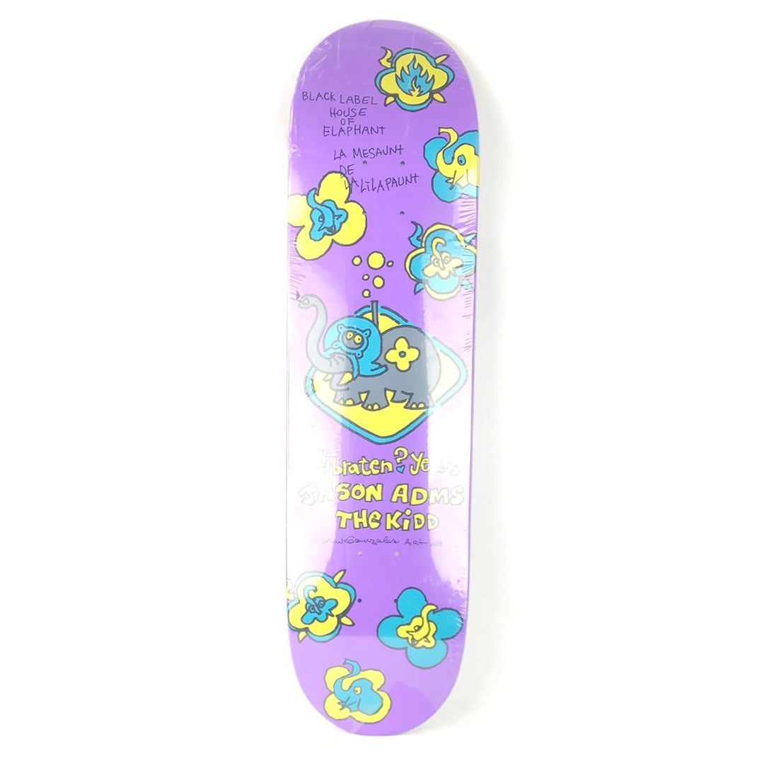 Black Label Jason Adams House of Elephant The Kidd Mark Gonzalez Art Purple 8.25" Skateboard Deck