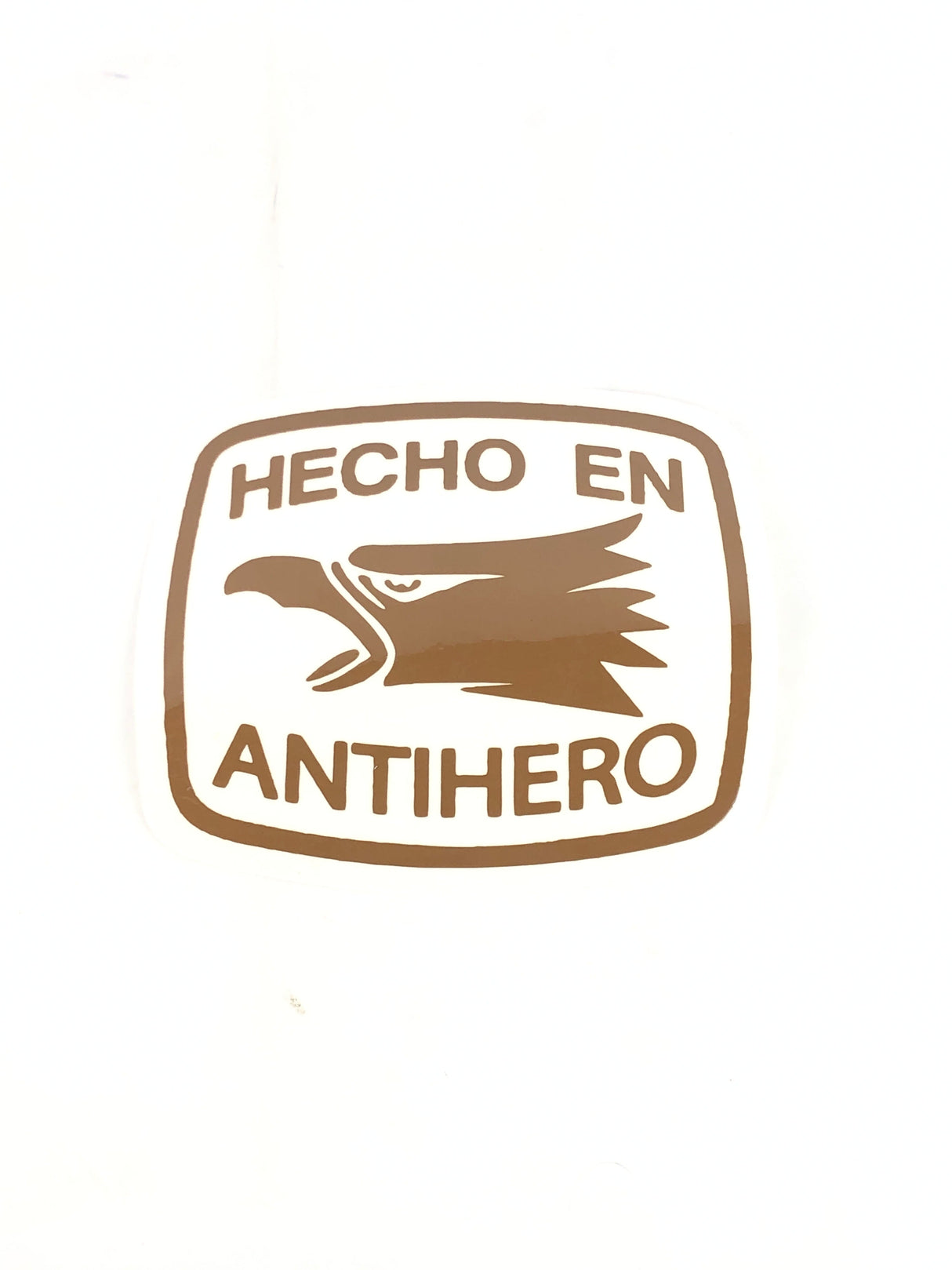 Anti-Hero Hecho En Antihero Clear Brown 7" x 6" Sticker