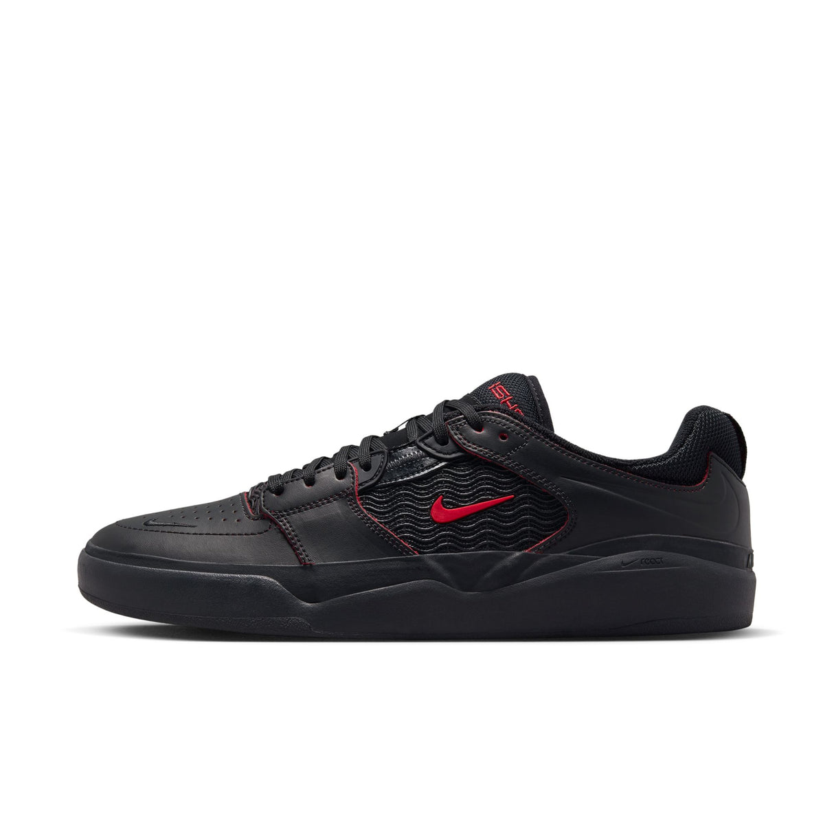 Nike SB Ishod Premium Black University Red Black Leather Shoes