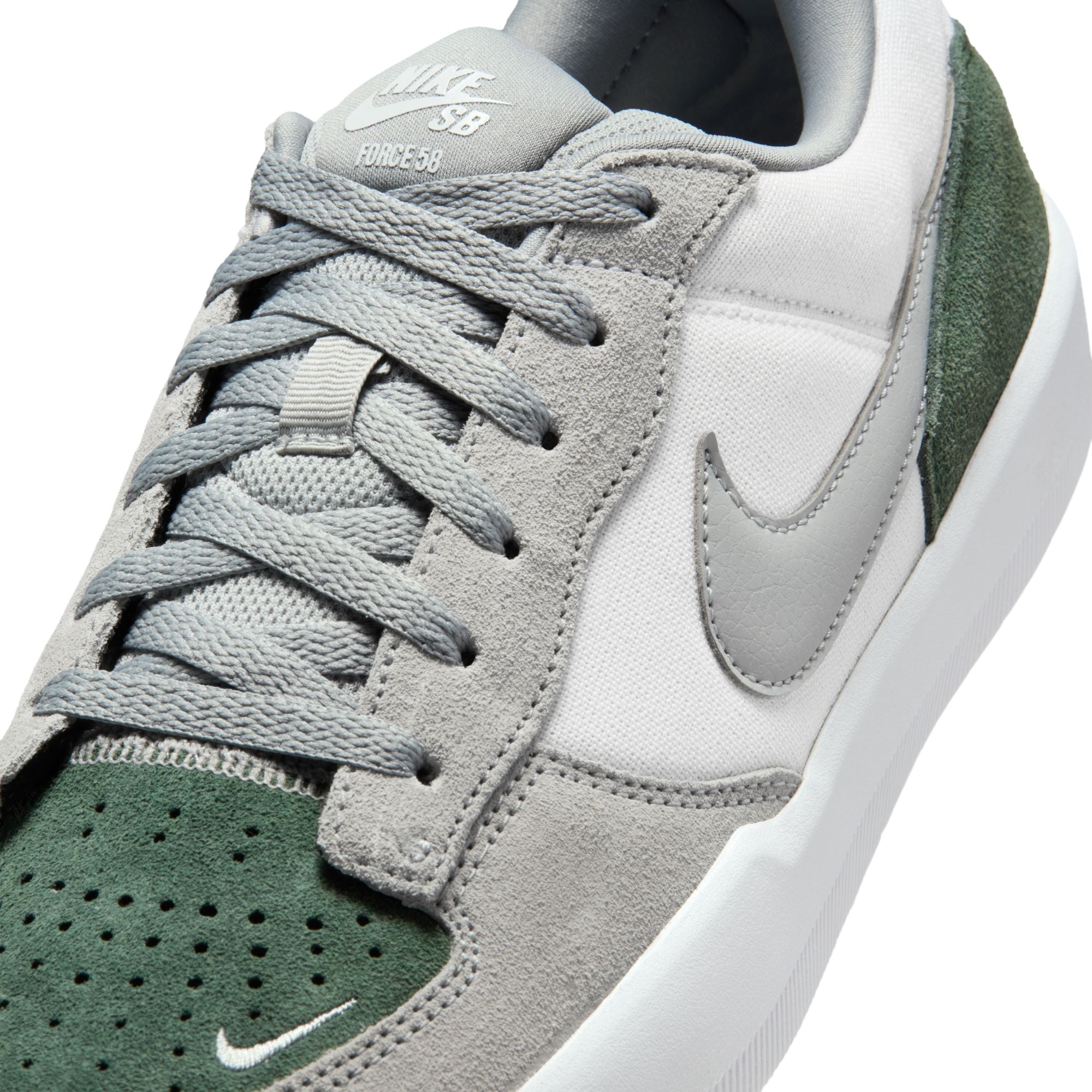 Nike SB Force 58 White/Flat Silver/Fir Shoes – Long Beach Skate Co