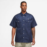 Nike SB Midnight Navy/Coconut Milk Short-Sleeve Woven Skate Button Up in  2023