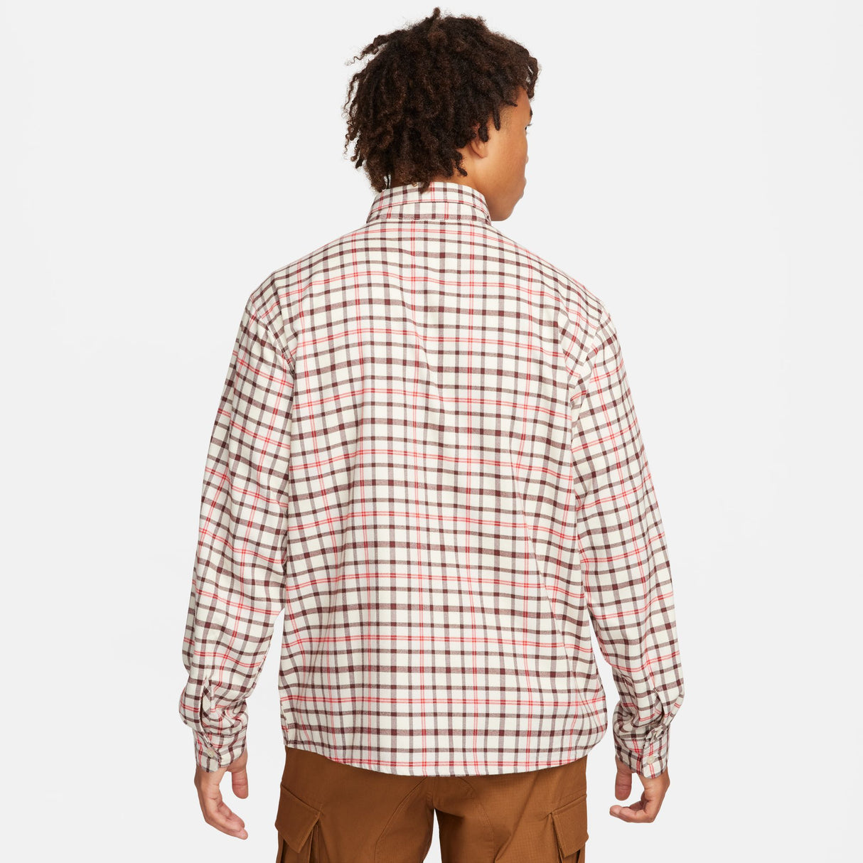 Nike SB Coconut Milk/Light Bone Long-Sleeve Flannel Button Up Shirt