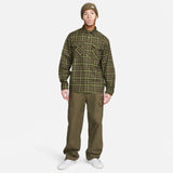 Nike SB Medium Olive/Cargo Khaki Long-Sleeve Flannel Button Up Shirt