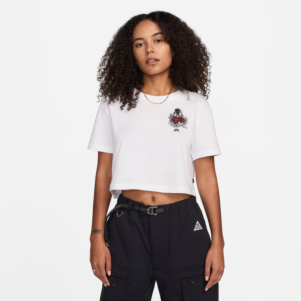 Nike SB x Sky Brown White Cropped Womens S/s Shirt