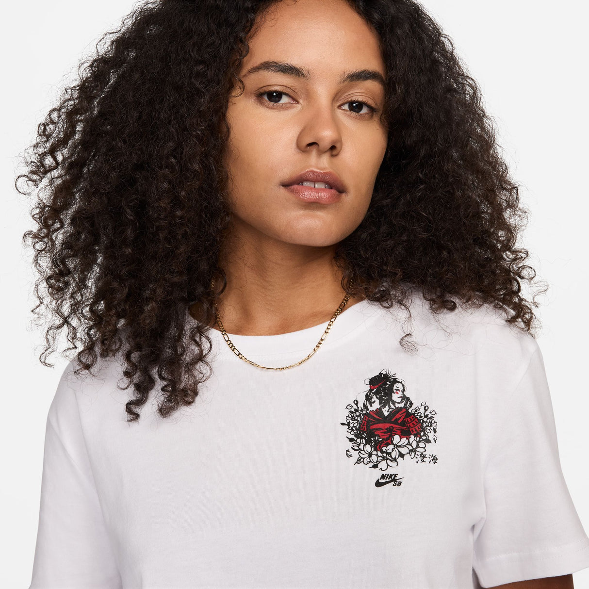 Nike SB x Sky Brown White Cropped Womens S/s Shirt