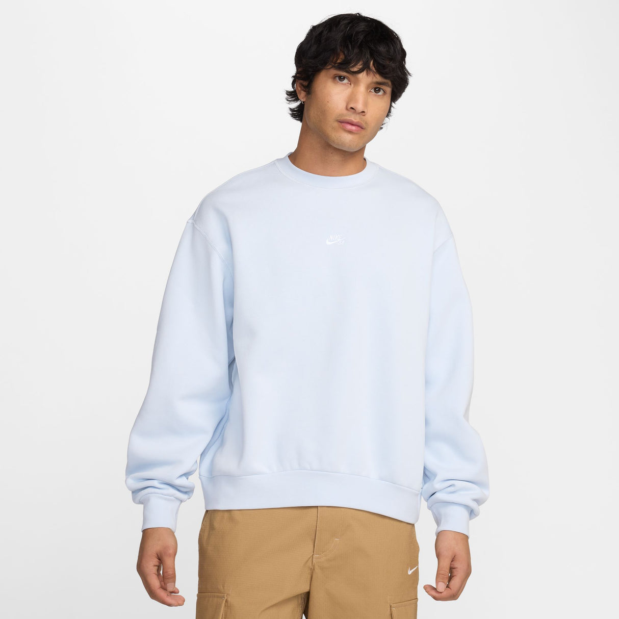 Nike SB Embroidered Essential Football Grey/White Crewneck Sweatshirt