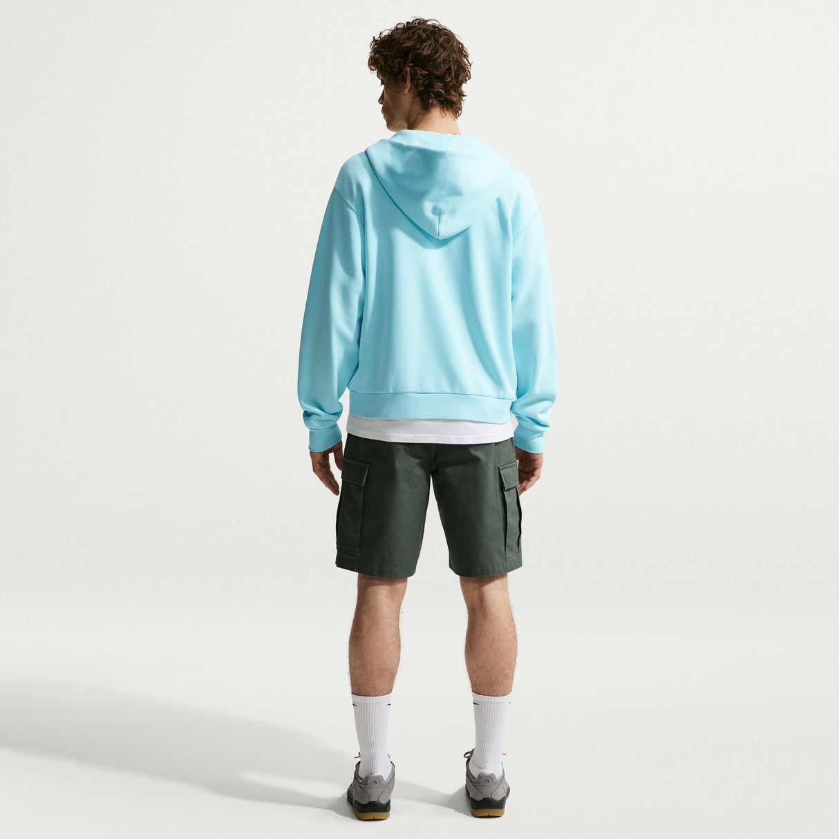 Nike SB Embroidered Essential Glaciar Blue/White Zip Up Hooded Sweatshirt