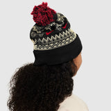 Nike Peak Fair Isle Black/University Red Pom Beanie