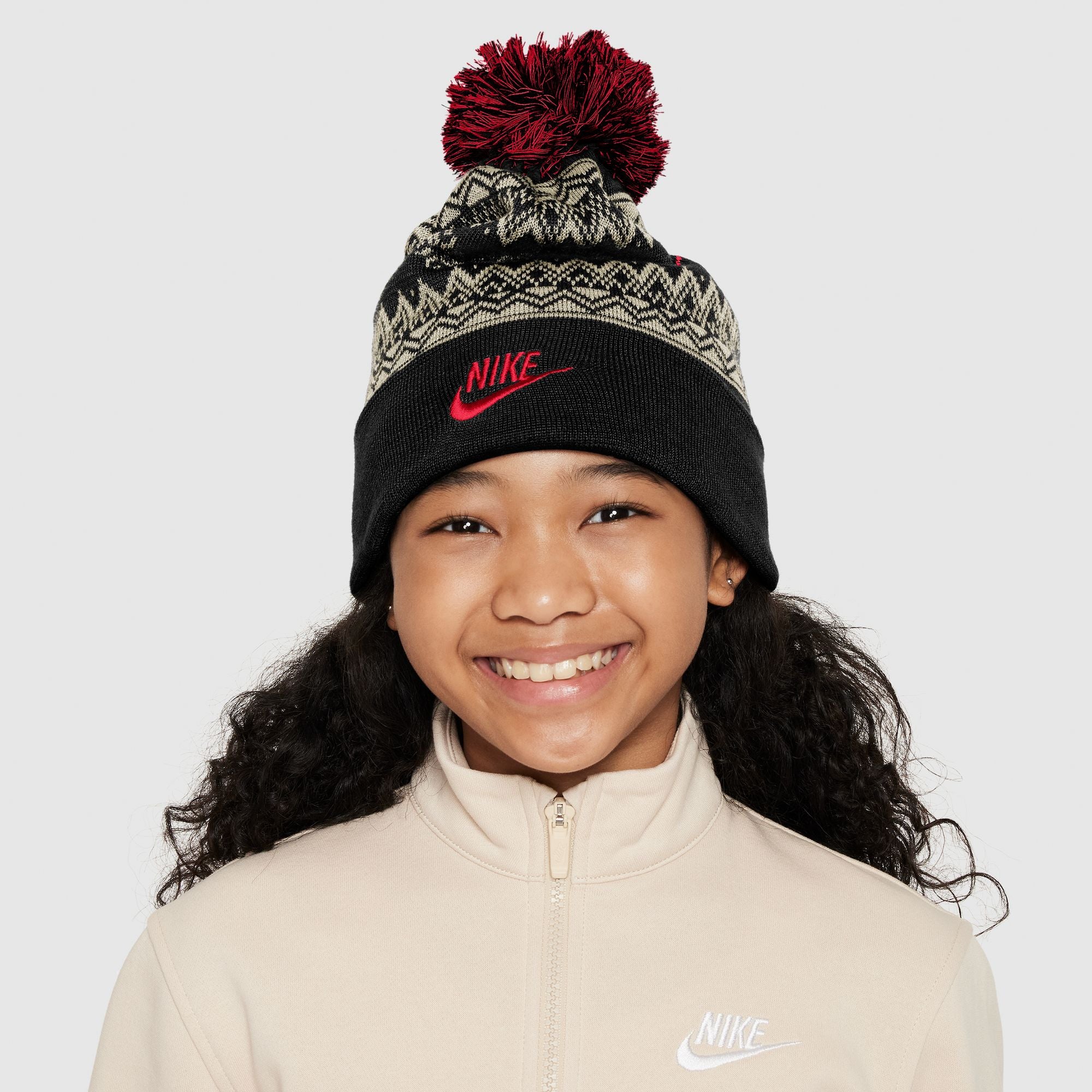 Nike Peak Fair Isle Beanie Black