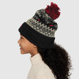 Nike Peak Fair Isle Black/University Red Pom Beanie