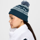 Nike Peak Fair Isle Armory Navy/White/Glacier Blue Pom Beanie