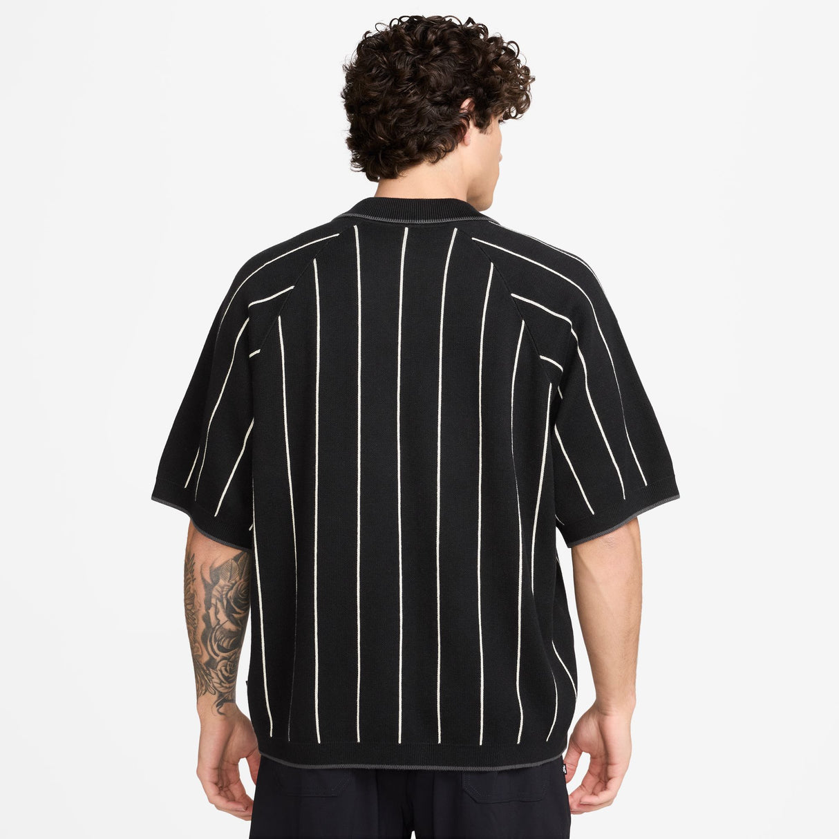 Nike SB Striped Black/Sail Short-Sleeved Polo Skate Sweater