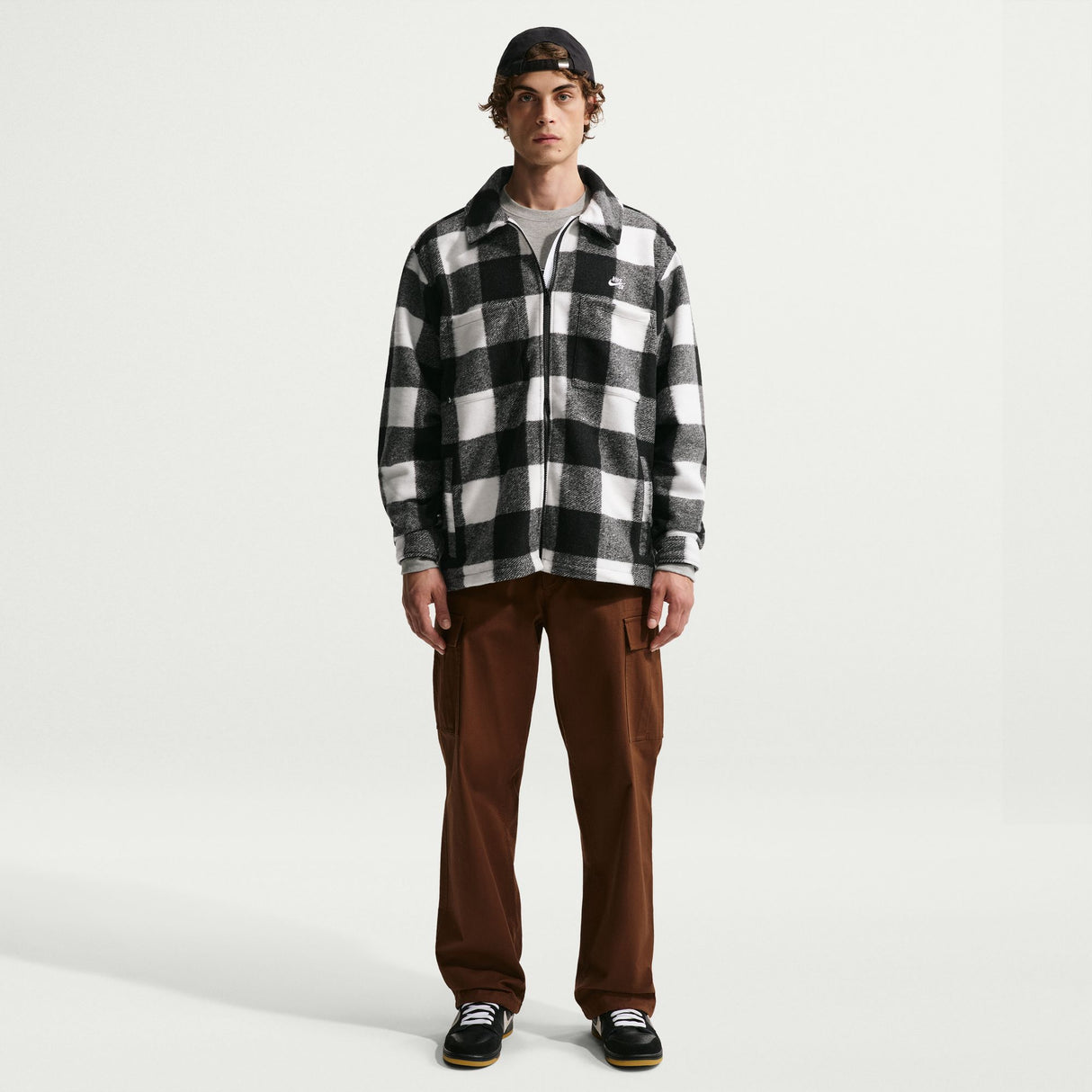 Nike SB Essential White/Black Skate Shirt Jacket