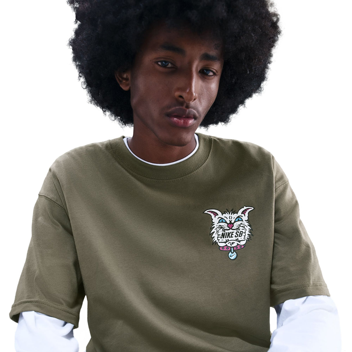 Nike SB Max90 Skate Character Medium Olive Green S/s Shirt