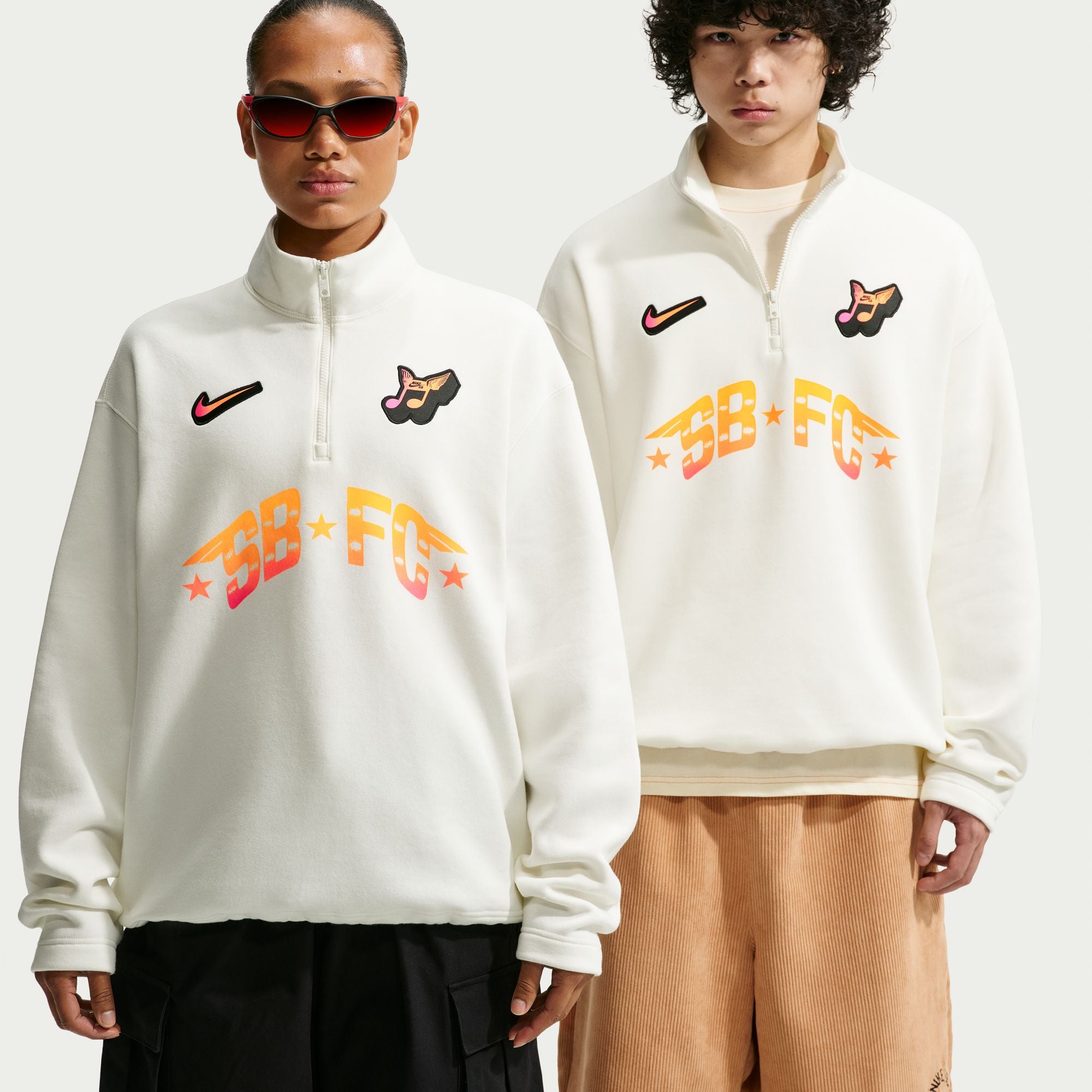 Nike SB FC Pack Half Zip Crew Fleece Sail | Long Beach Skate Co.