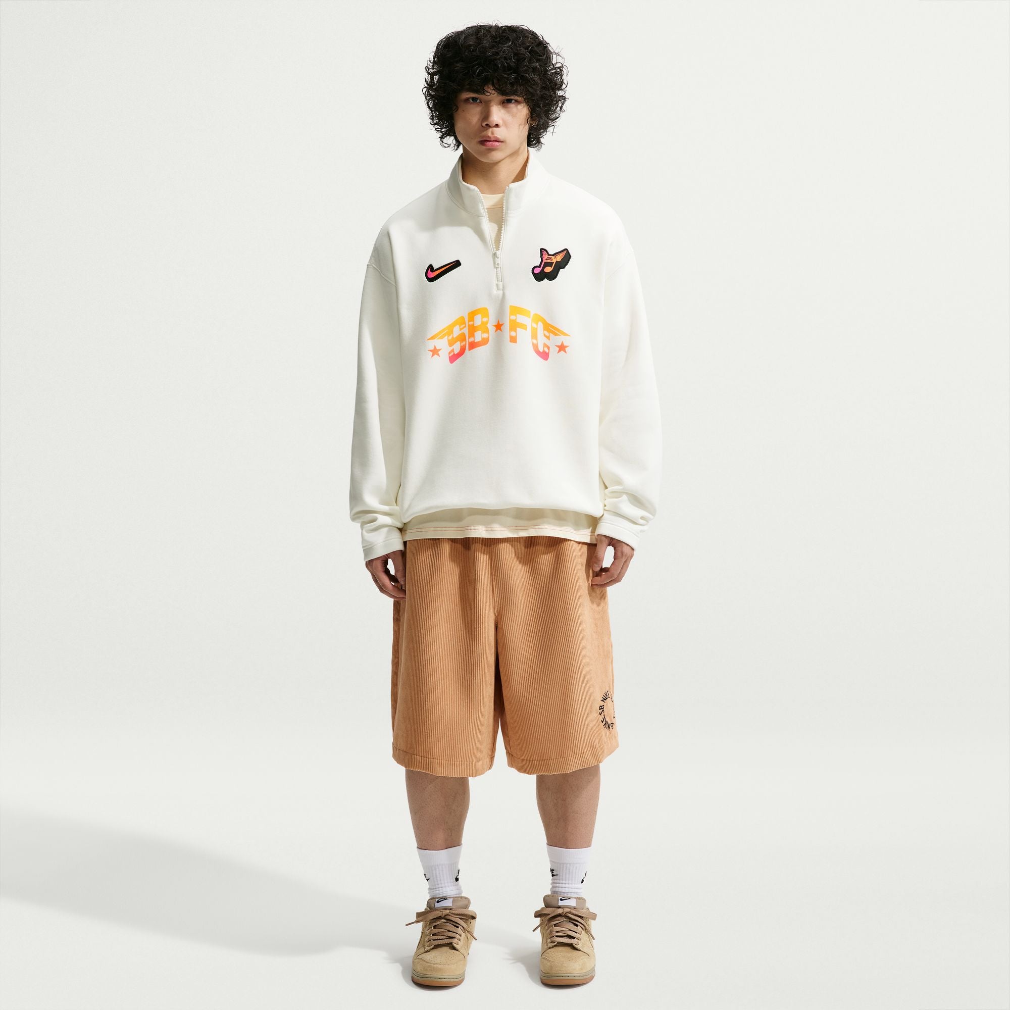 Nike SB FC Pack Half Zip Crew Fleece Sail | Long Beach Skate Co.