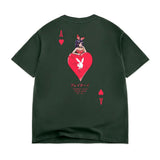 Color Bars x Playboy Ace of Hearts Distressed Forest Green S/s Shirt