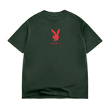 Color Bars x Playboy Ace of Hearts Distressed Forest Green S/s Shirt