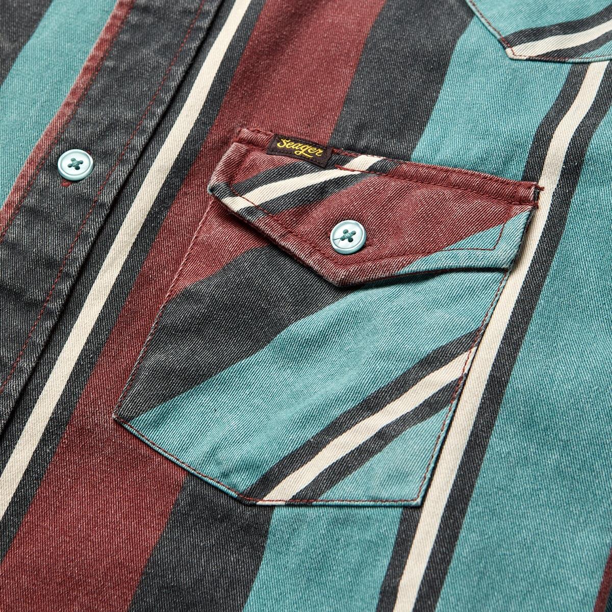 Seager Amarillo Turquoise Stripe Button Up L/s Shirt