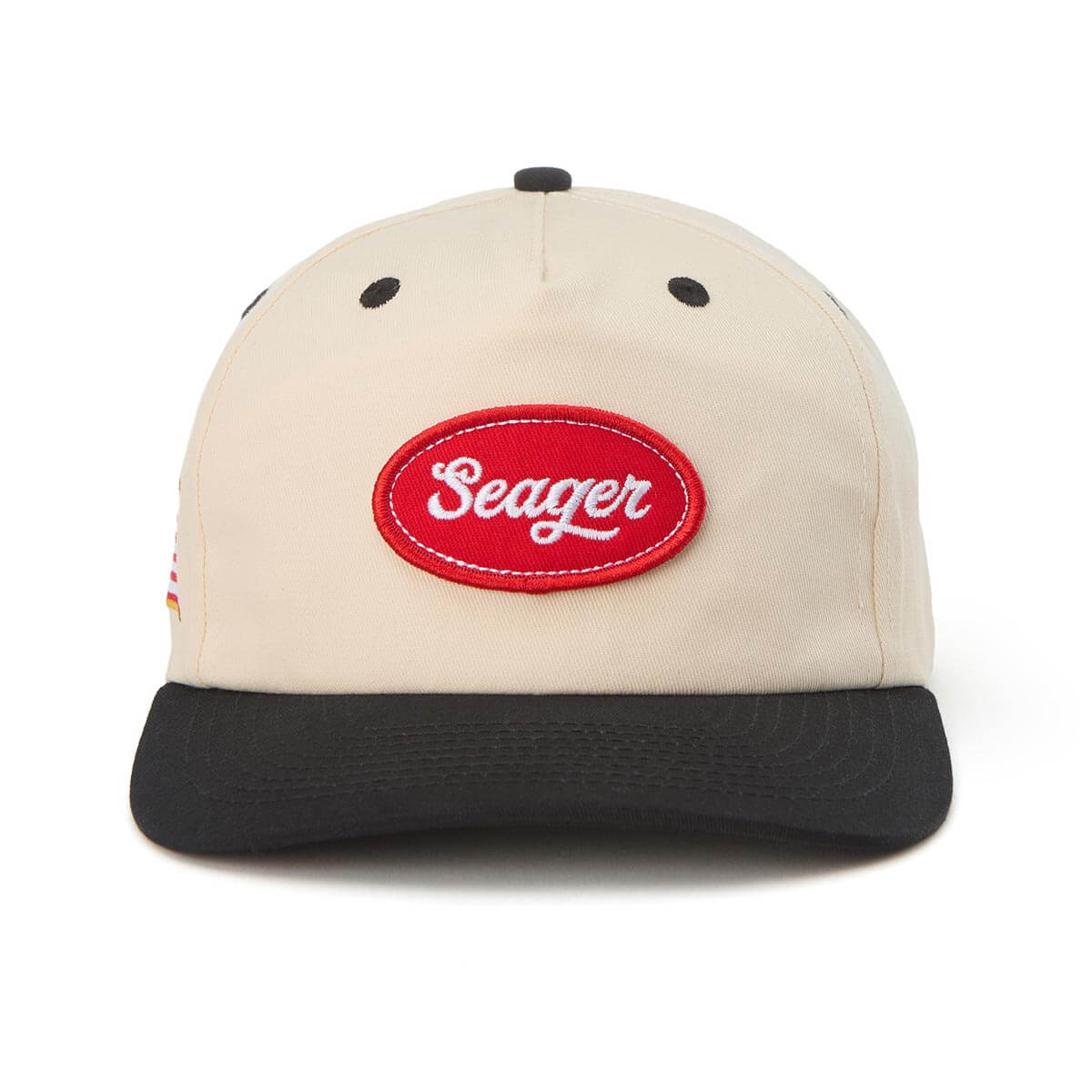 Seager SGR Americana Cream Black Snapback Hat