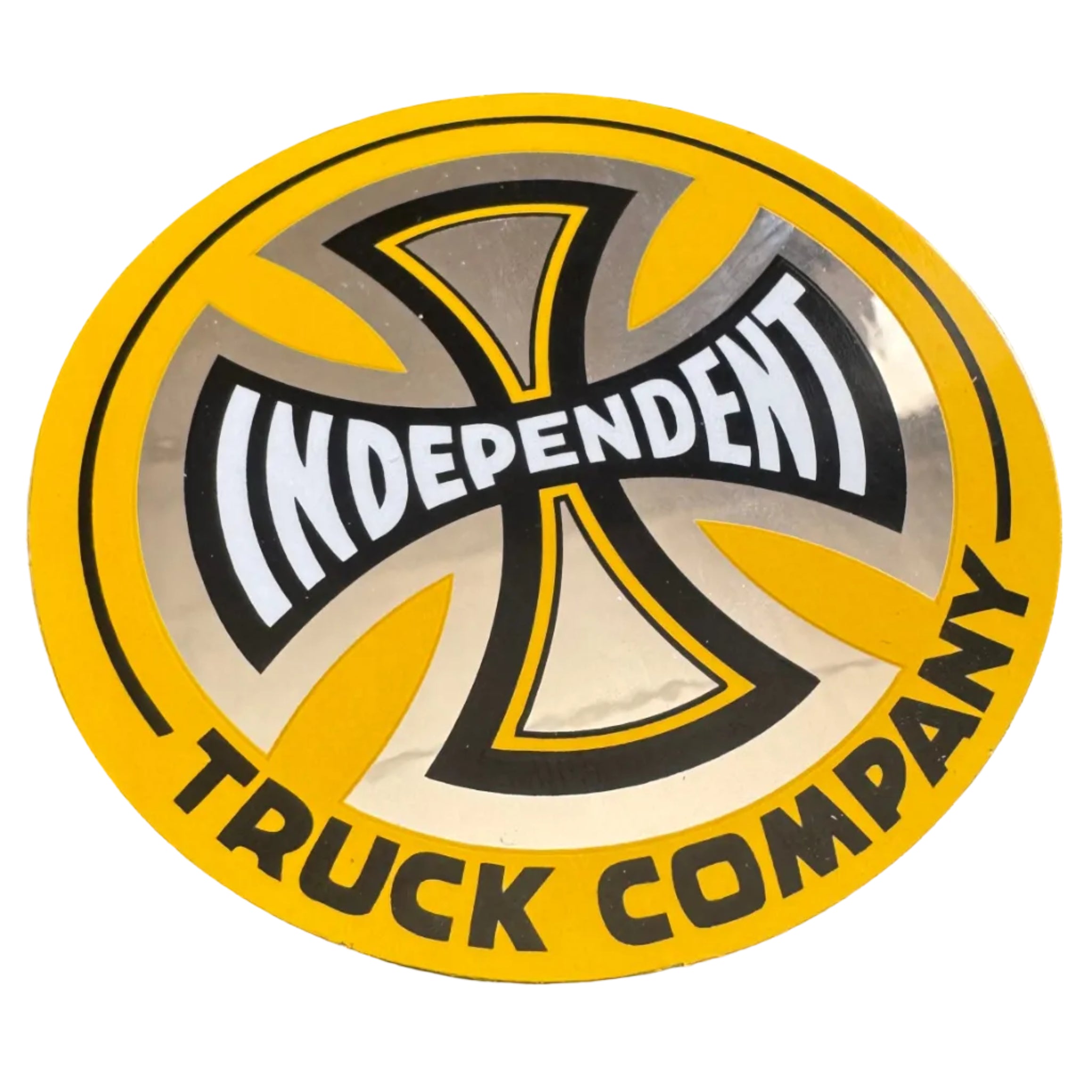 インディ Independent Truck Co 特大ステッカー イエロー Independent Truck Co Iron Cross Foil 3