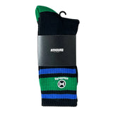 No Hours Homebody Black/Green/Blue Socks